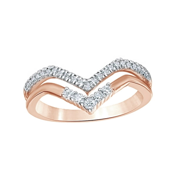 AFFY Black & White Natural Diamond Anniversary Ring in 14k Gold Over Sterling Silver 0.59 Cttw AFFY Black & White Natural Diamond Anniversary Ring in 14k Gold Over Sterling Silver 0.59 Cttw
